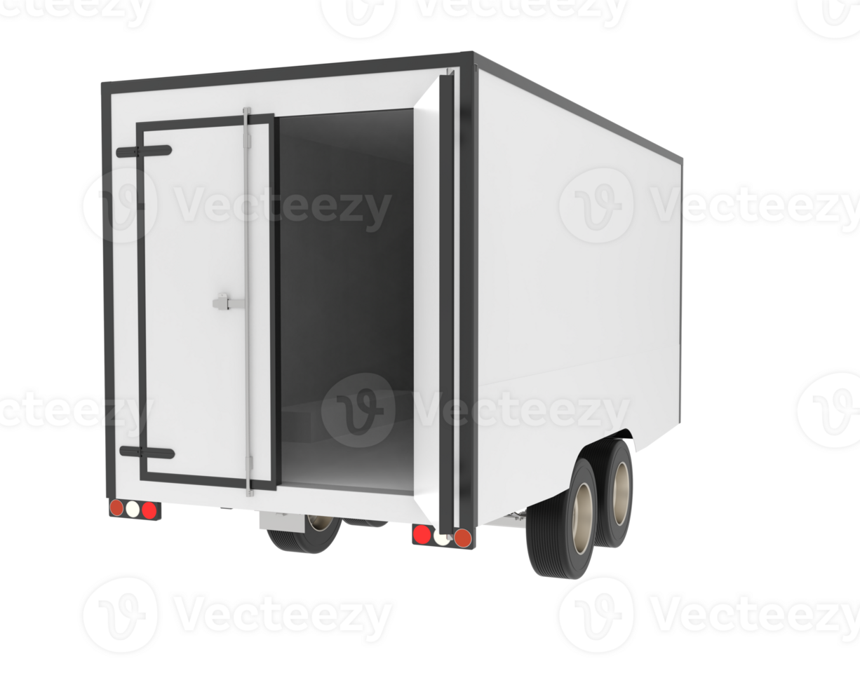 Refrigerated trailer isolated on background. 3d rendering - illustration png