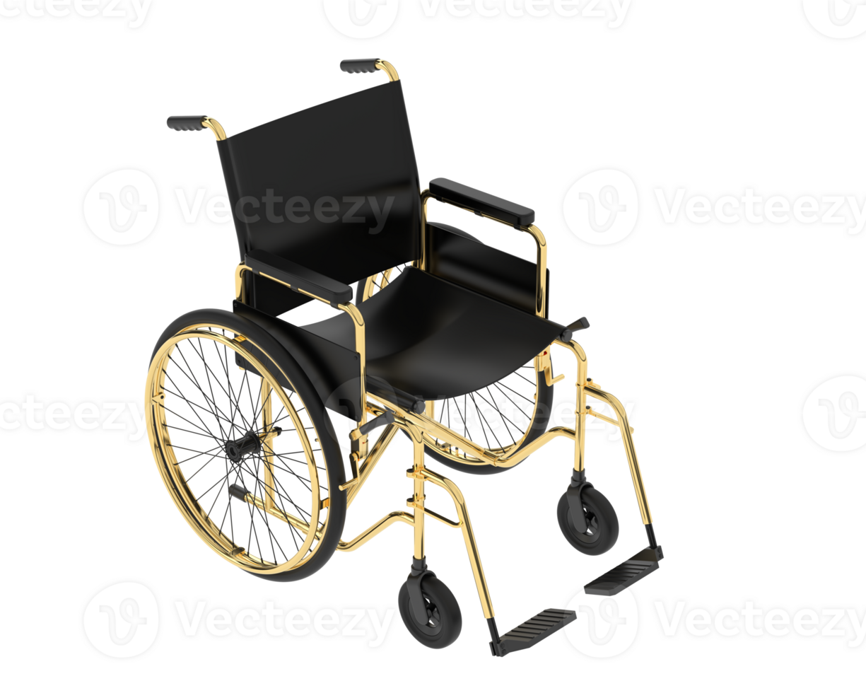 Wheelchair isolated on background. 3d rendering - illustration png
