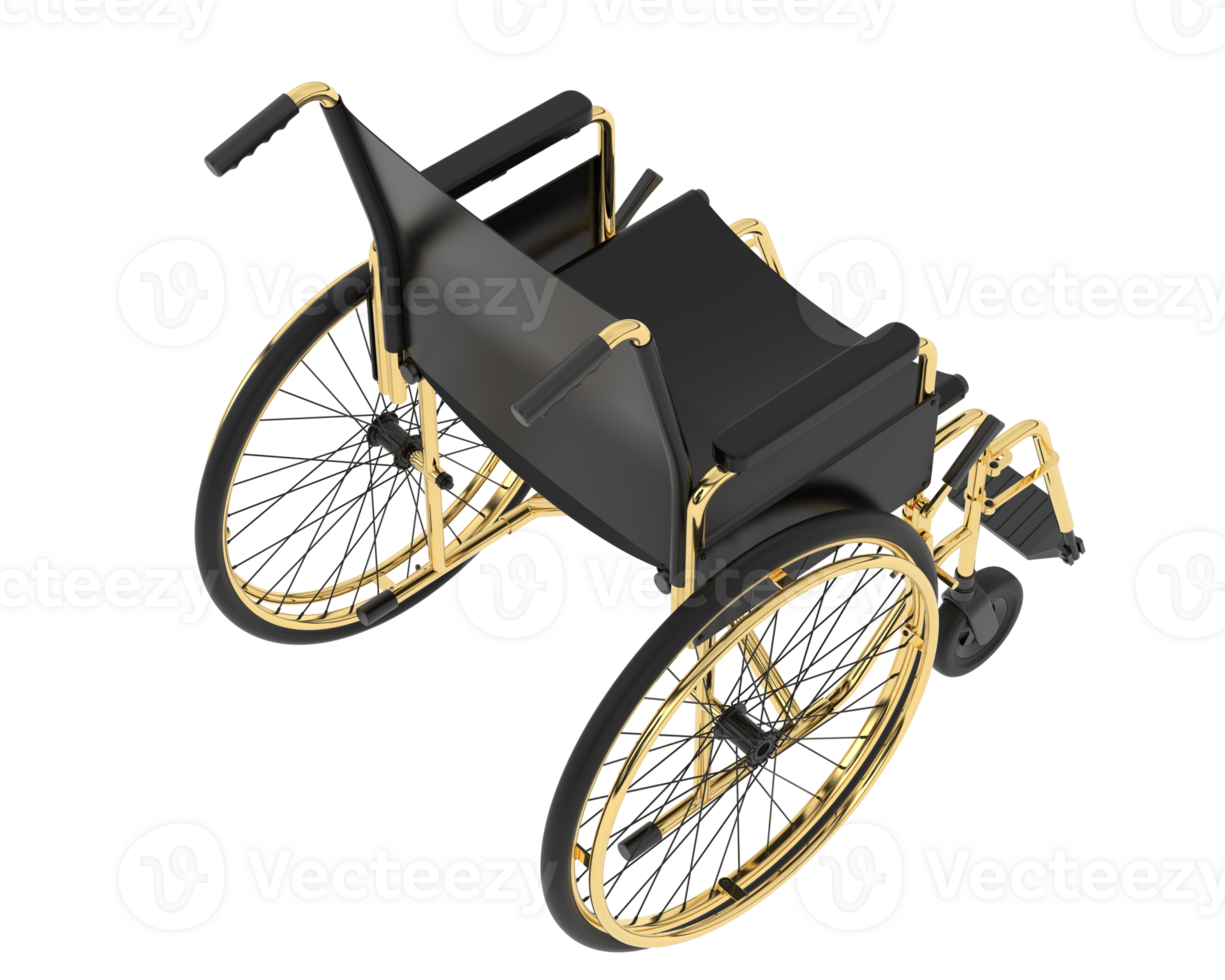 Wheelchair isolated on background. 3d rendering - illustration png