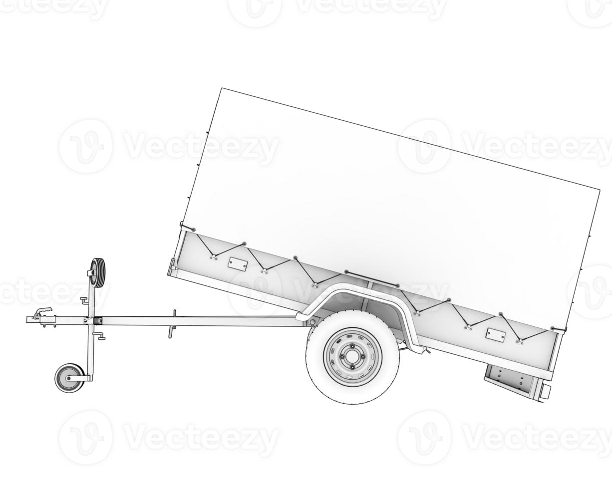 Trailer isolated on background. 3d rendering - illustration png