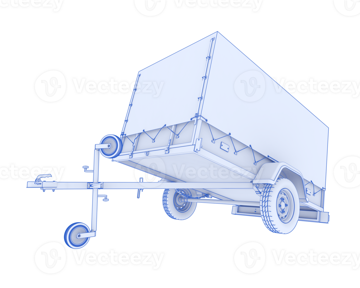 Trailer isolated on background. 3d rendering - illustration png