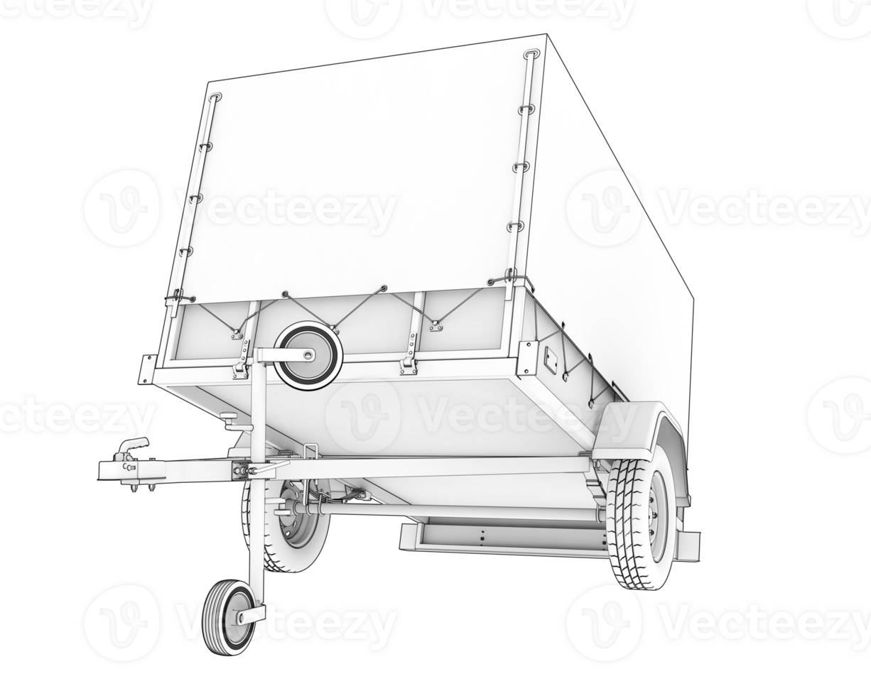 Trailer isolated on background. 3d rendering - illustration png
