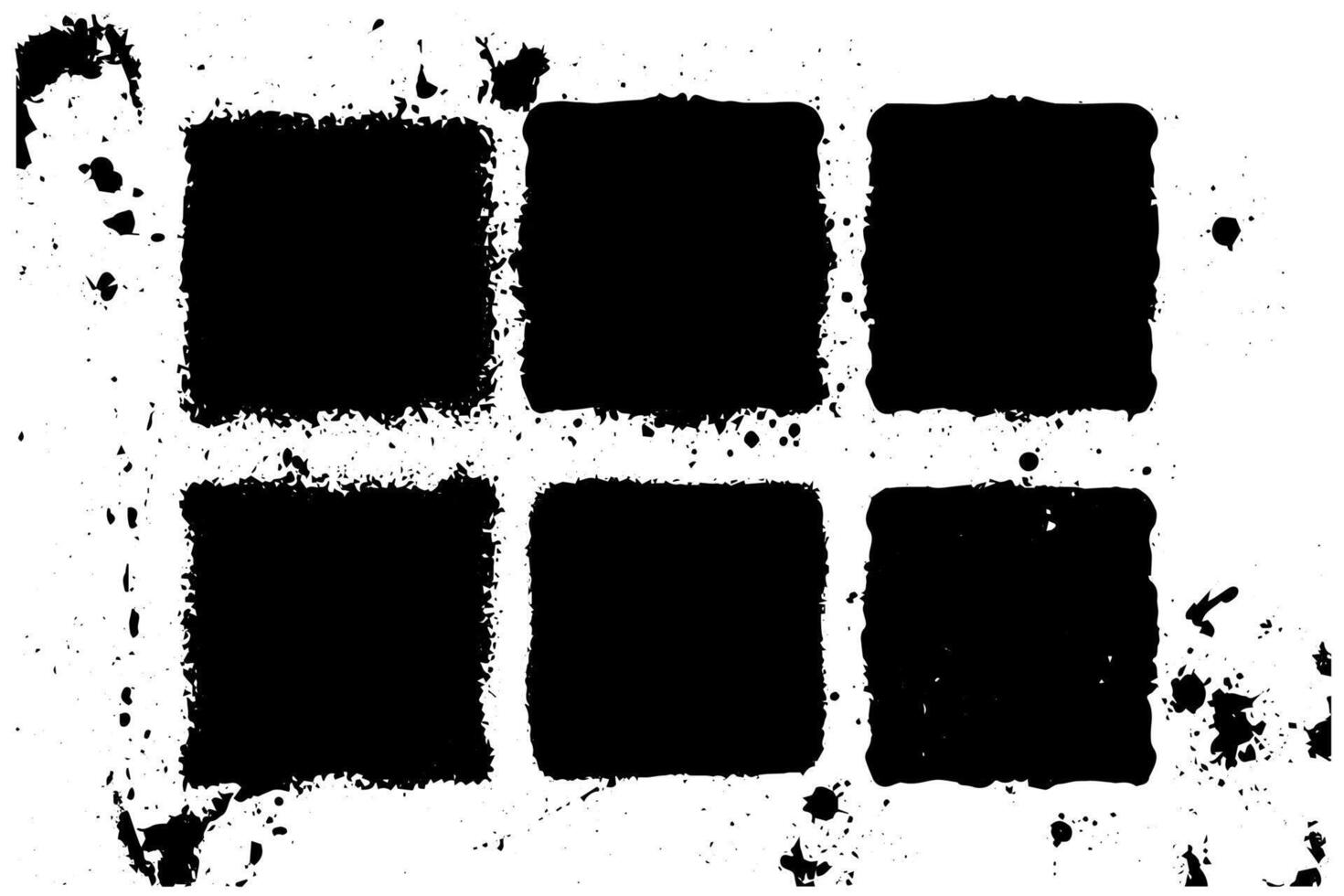 Black grunge box. Paint texture. Square shape. vector
