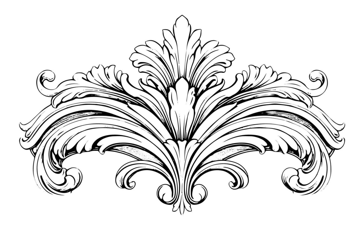 Vintage Baroque Ornamentation Intricate Illustrations of Architectural Stucco Details Element. vector