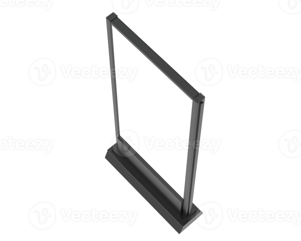 Led single sign isolated on background. 3d rendering - illustration png