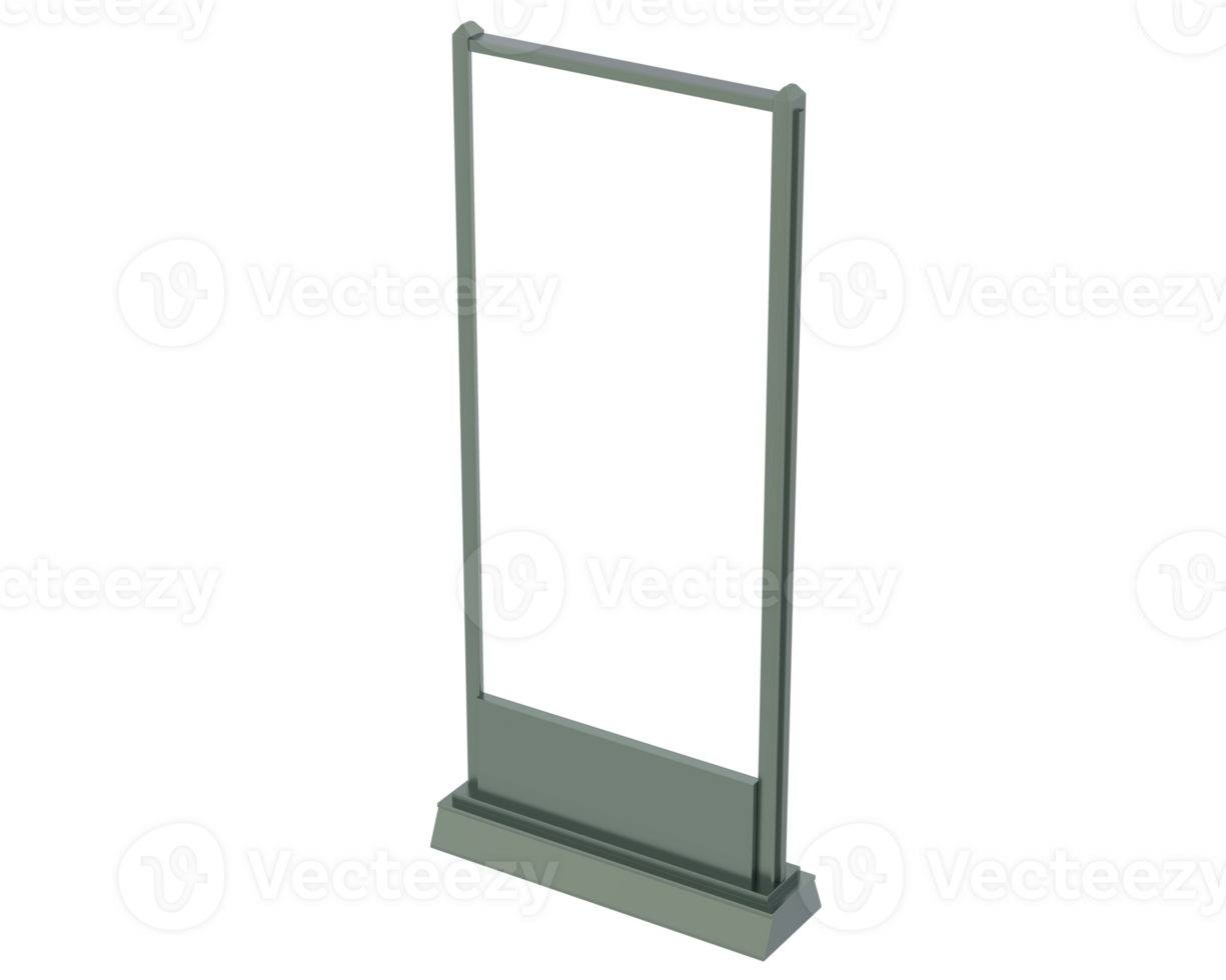 Led single sign isolated on background. 3d rendering - illustration png