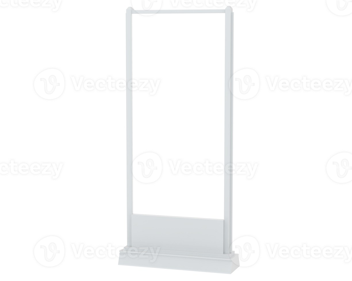 Led single sign isolated on background. 3d rendering - illustration png