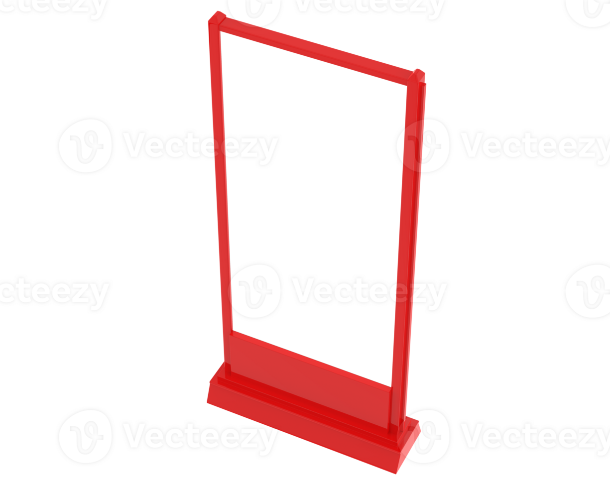Led single sign isolated on background. 3d rendering - illustration png