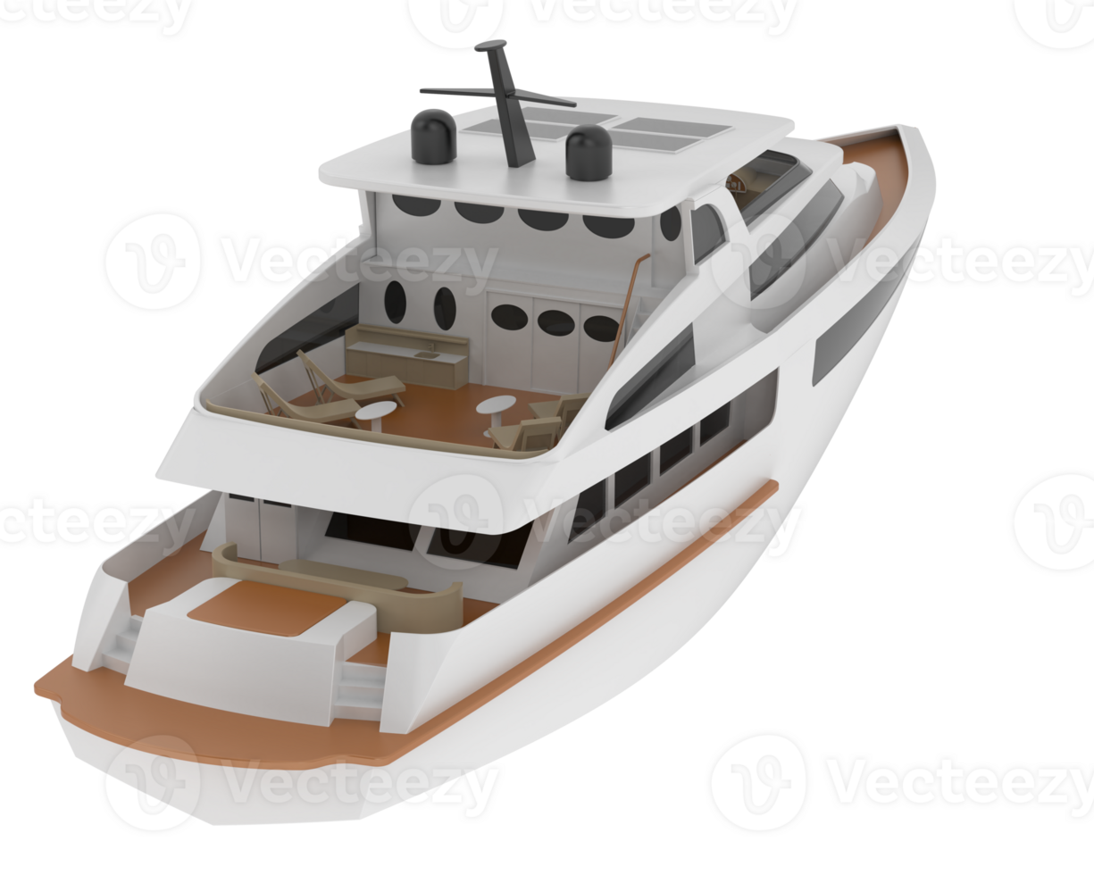 Super yacht isolated on background. 3d rendering - illustration png