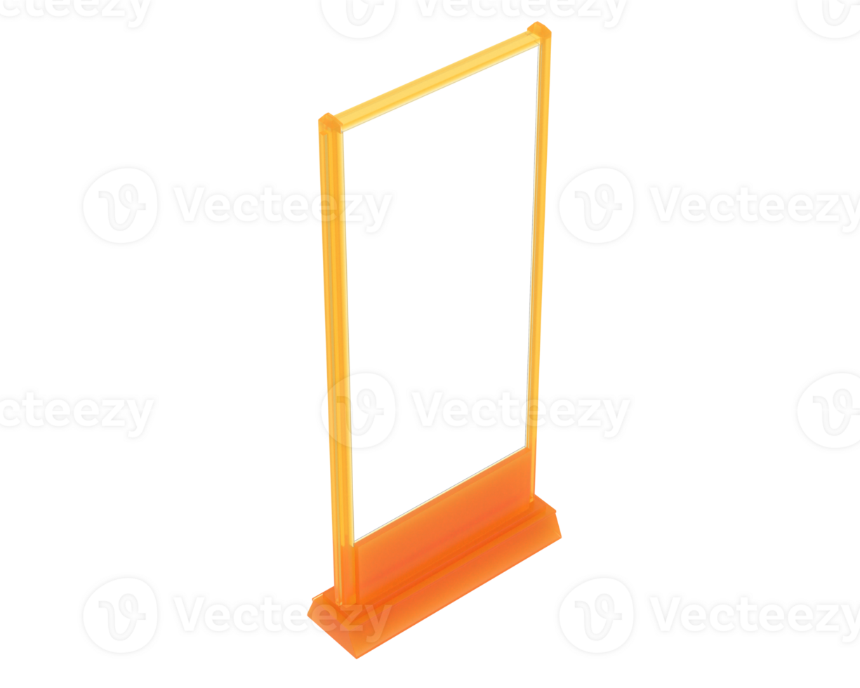 Led single sign isolated on background. 3d rendering - illustration png