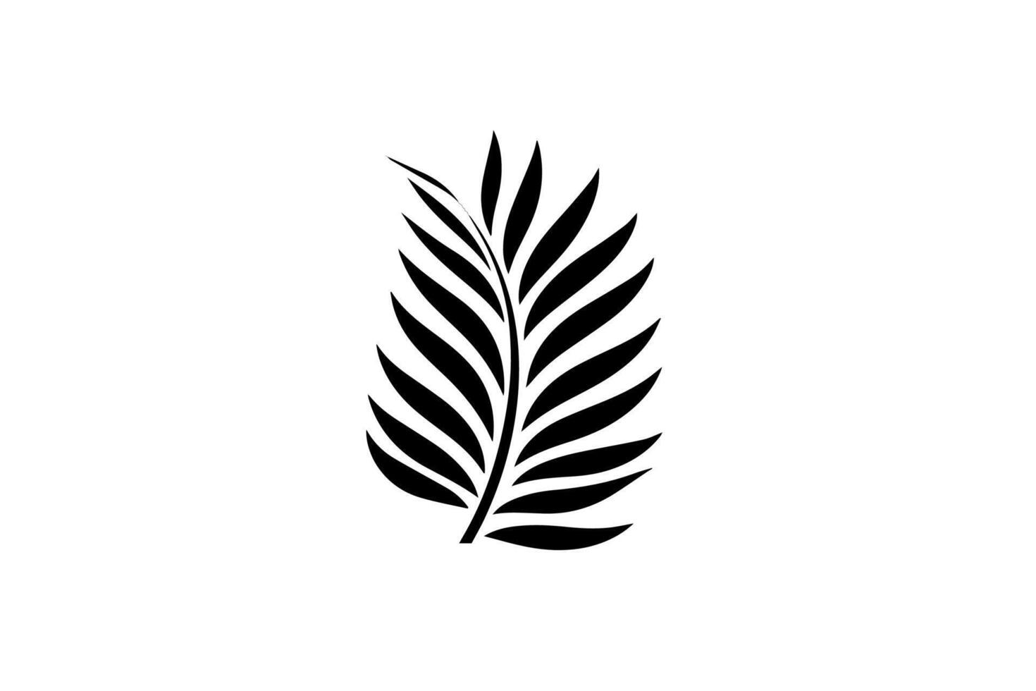 Minimal Palm Leaf Logo Abstract Tropical Design for Modern Jungle Vibes. vector
