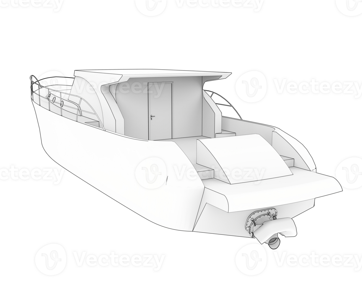 Super yacht isolated on background. 3d rendering - illustration png
