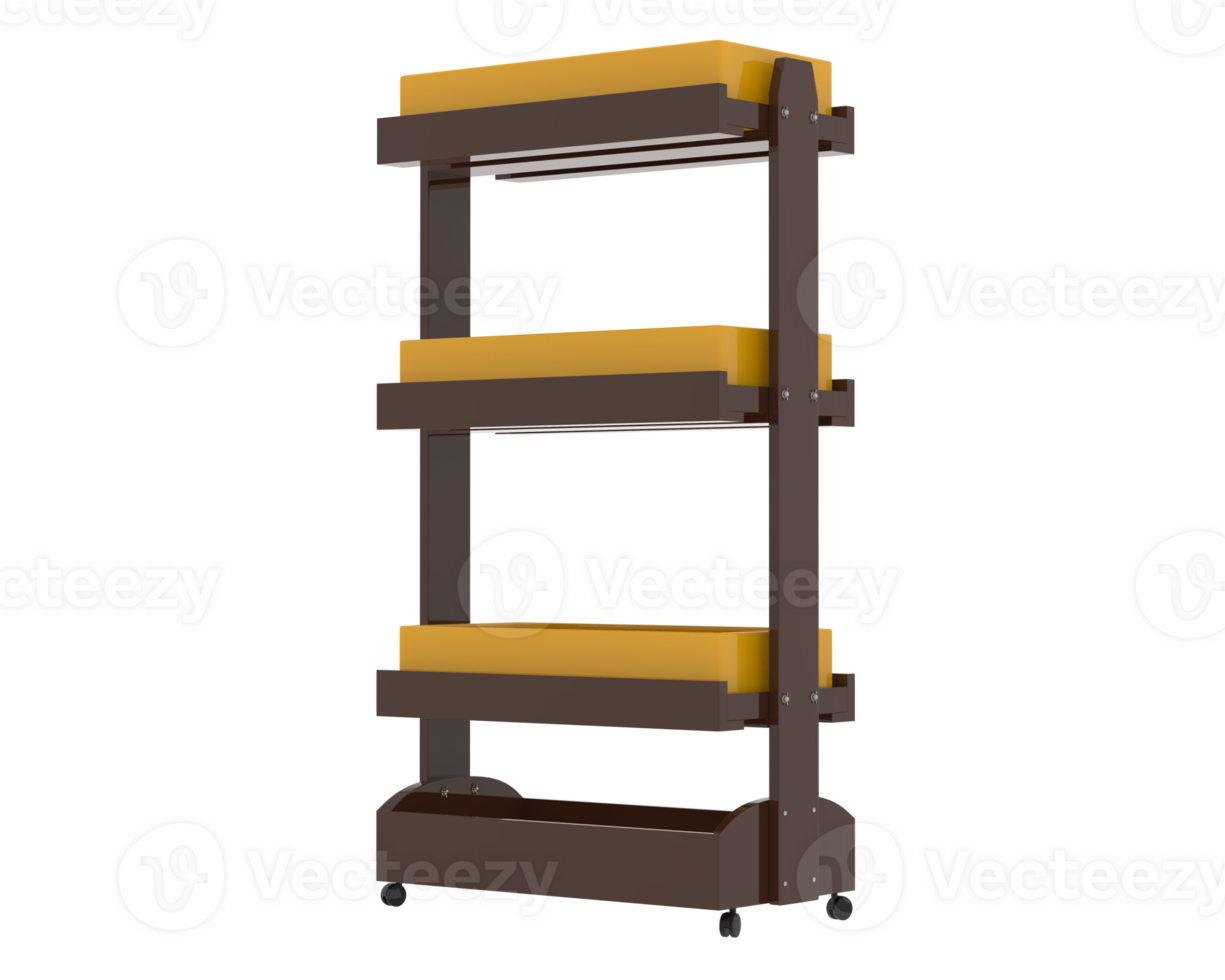 Shelf isolated on background. 3d rendering - illustration png