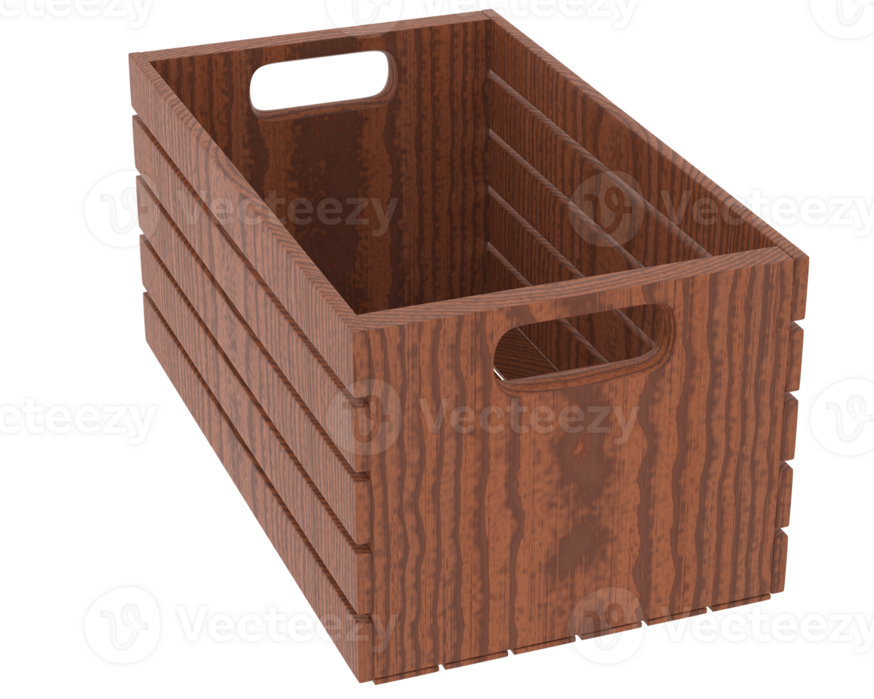 Woven basket display isolated on grey background. 3d rendering - illustration png
