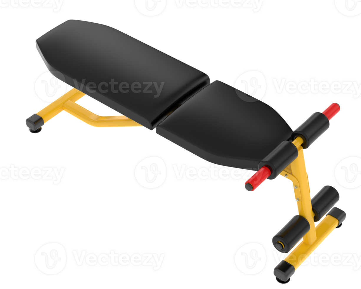 Adjustable bench isolated on background. 3d rendering - illustration png