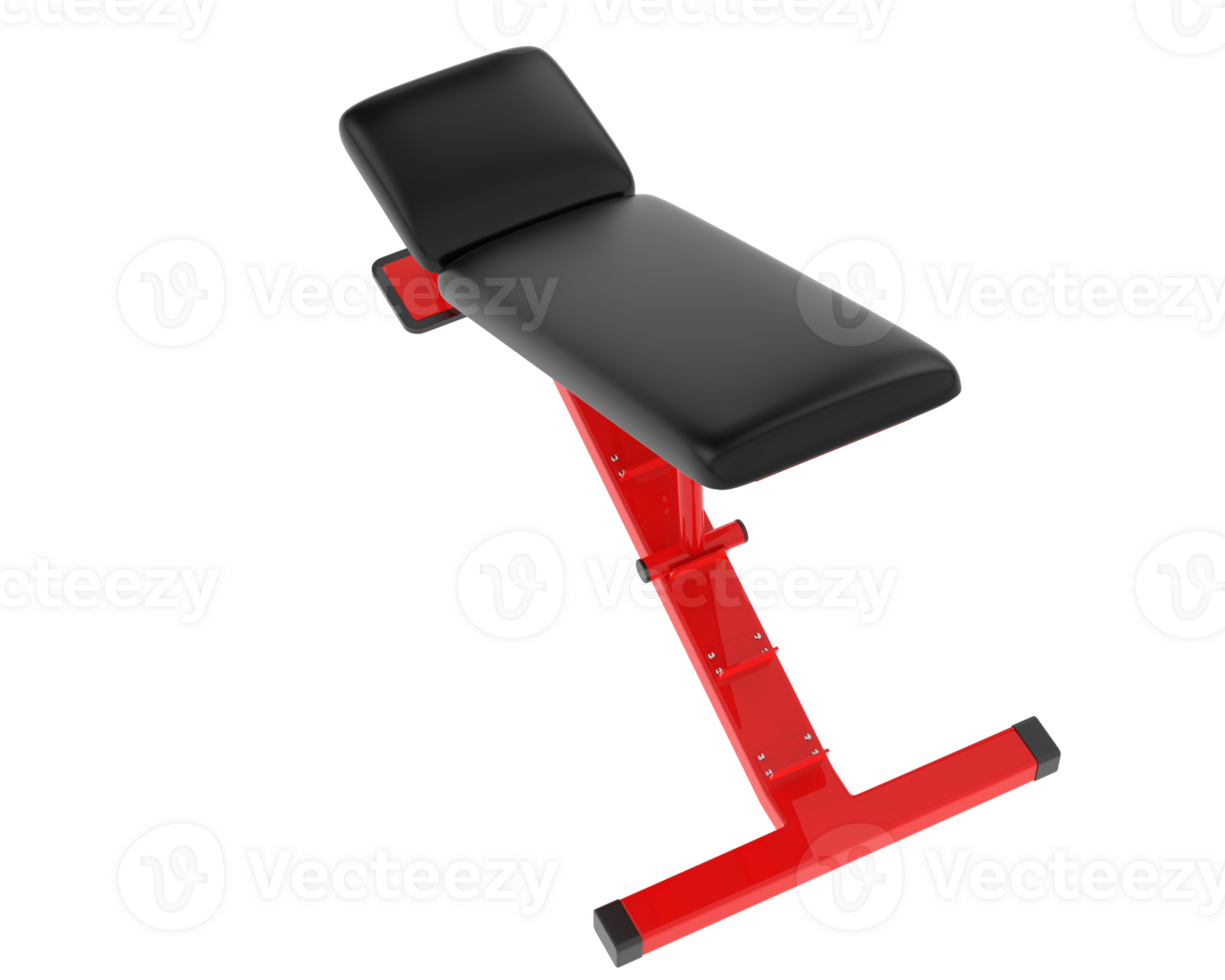 Adjustable bench isolated on background. 3d rendering - illustration png