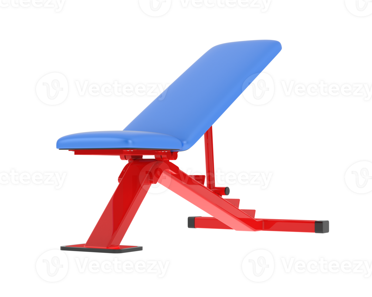 Adjustable bench isolated on background. 3d rendering - illustration png