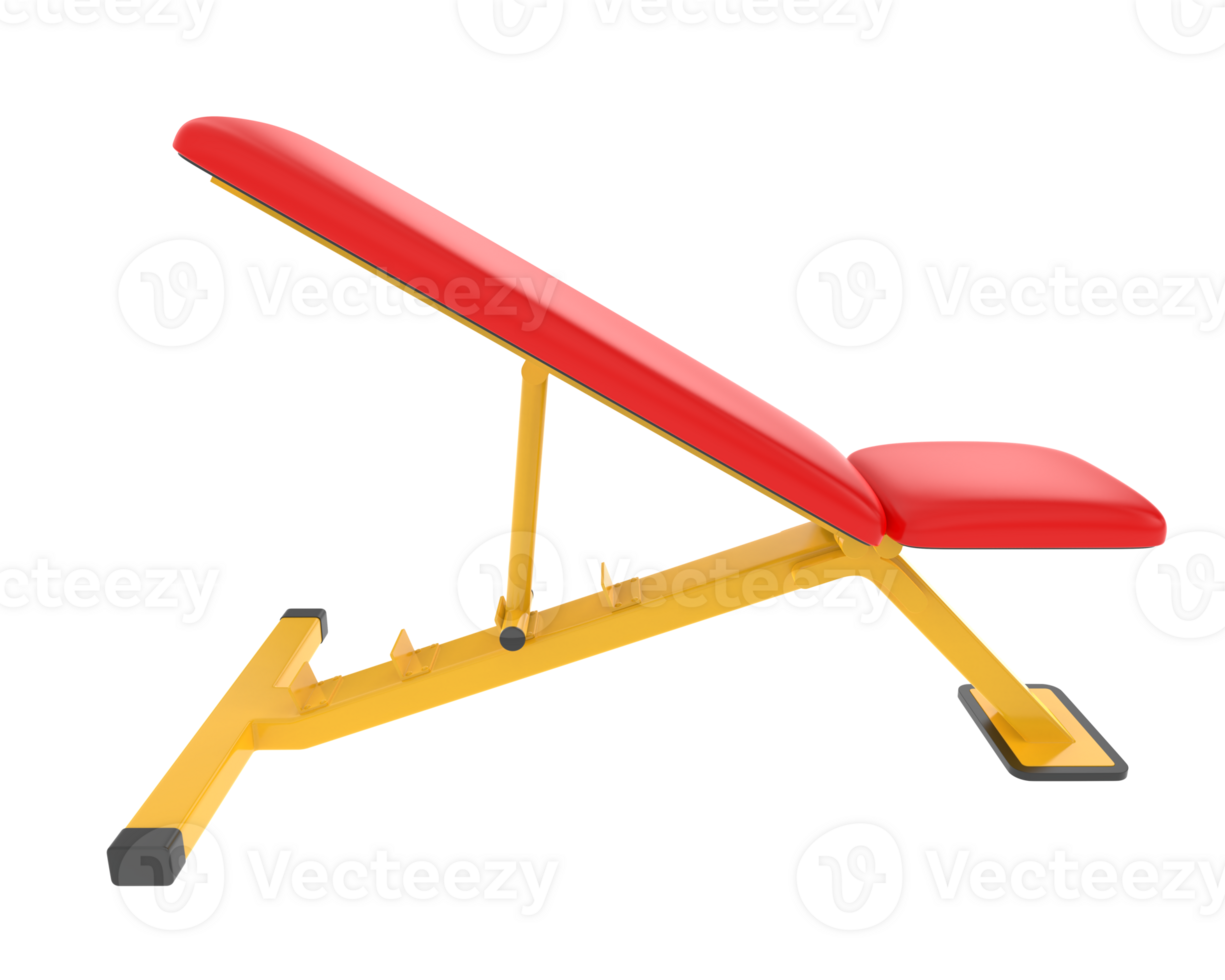 Adjustable bench isolated on background. 3d rendering - illustration png