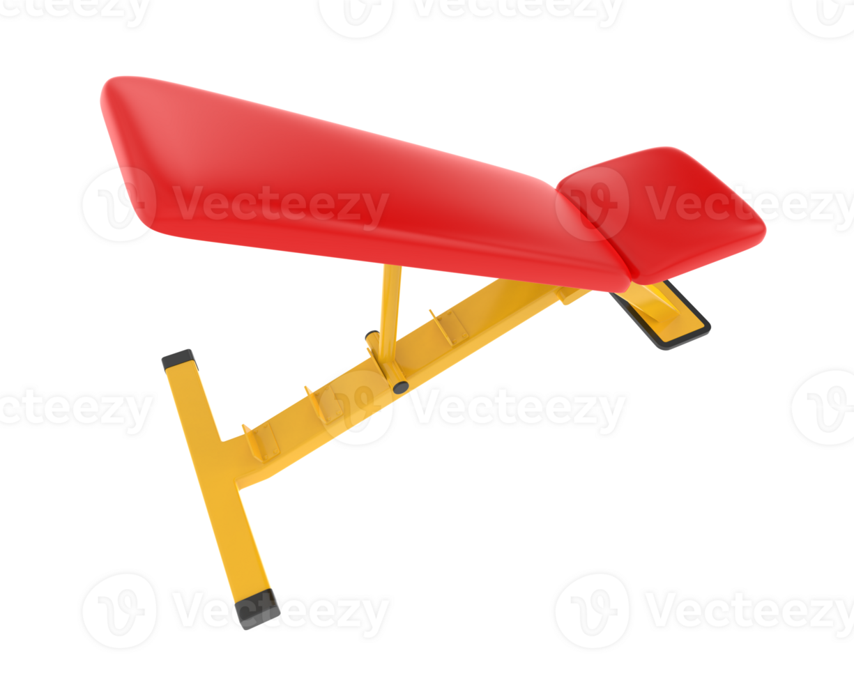 Adjustable bench isolated on background. 3d rendering - illustration png