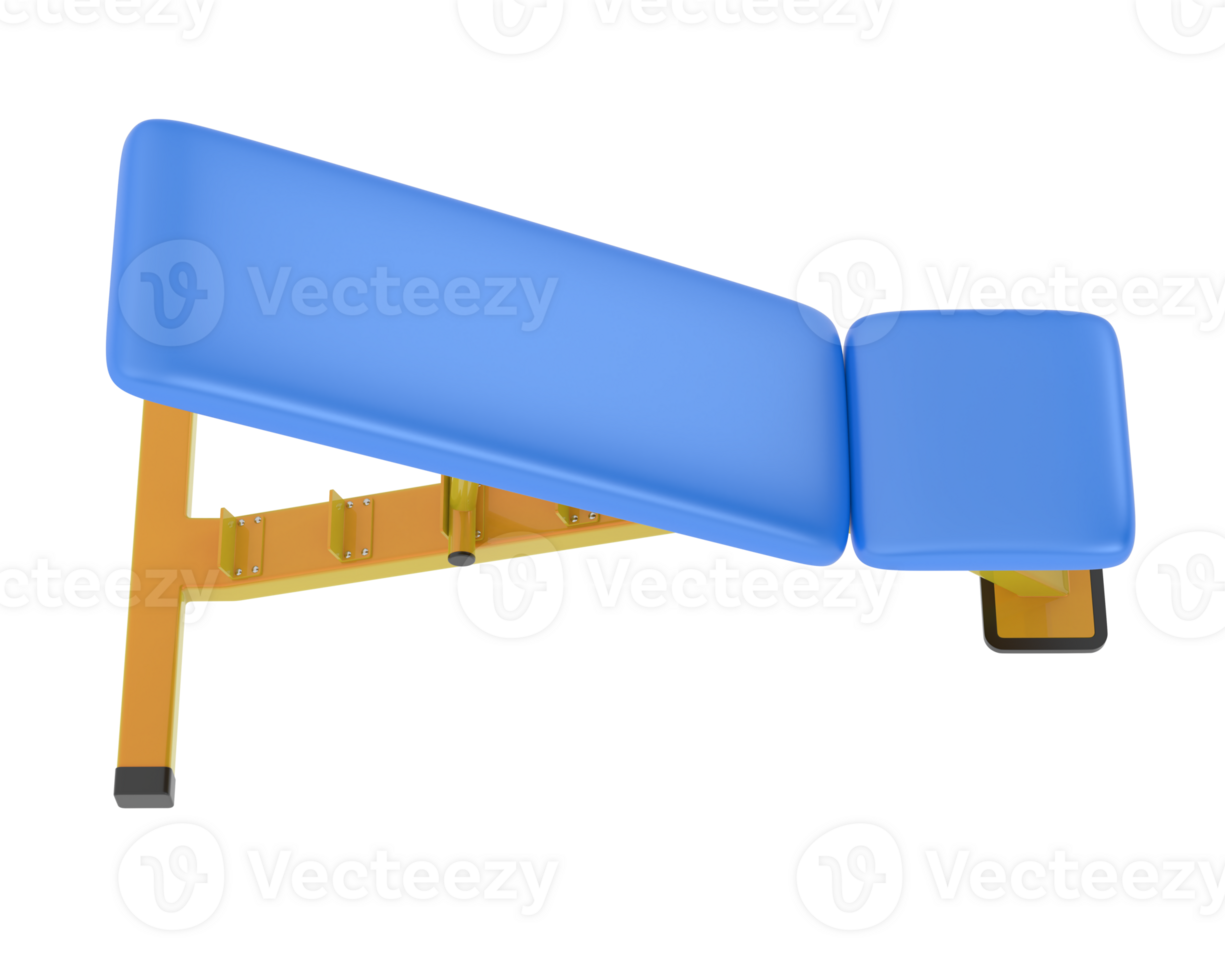 Adjustable bench isolated on background. 3d rendering - illustration png