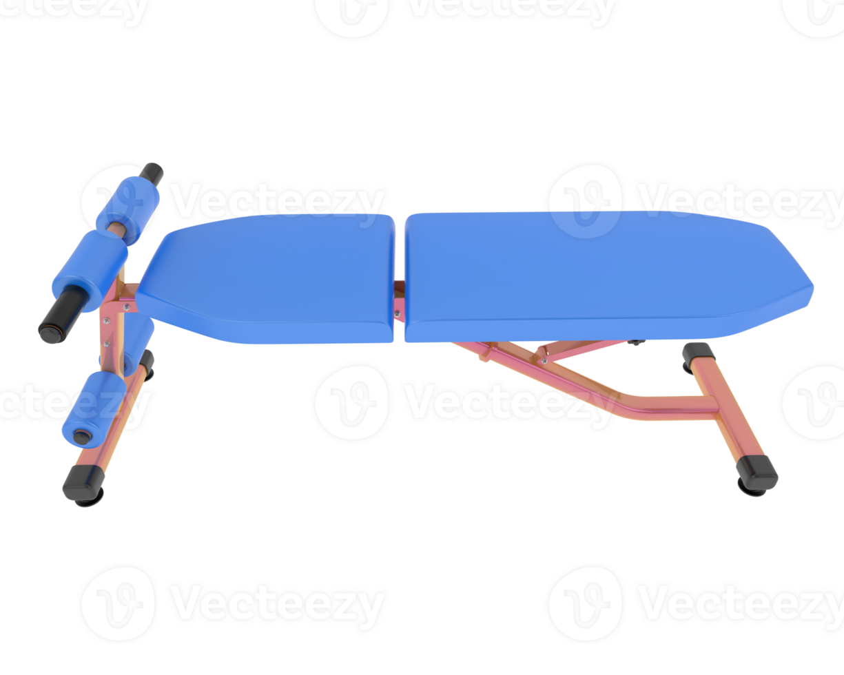 Adjustable bench isolated on background. 3d rendering - illustration png
