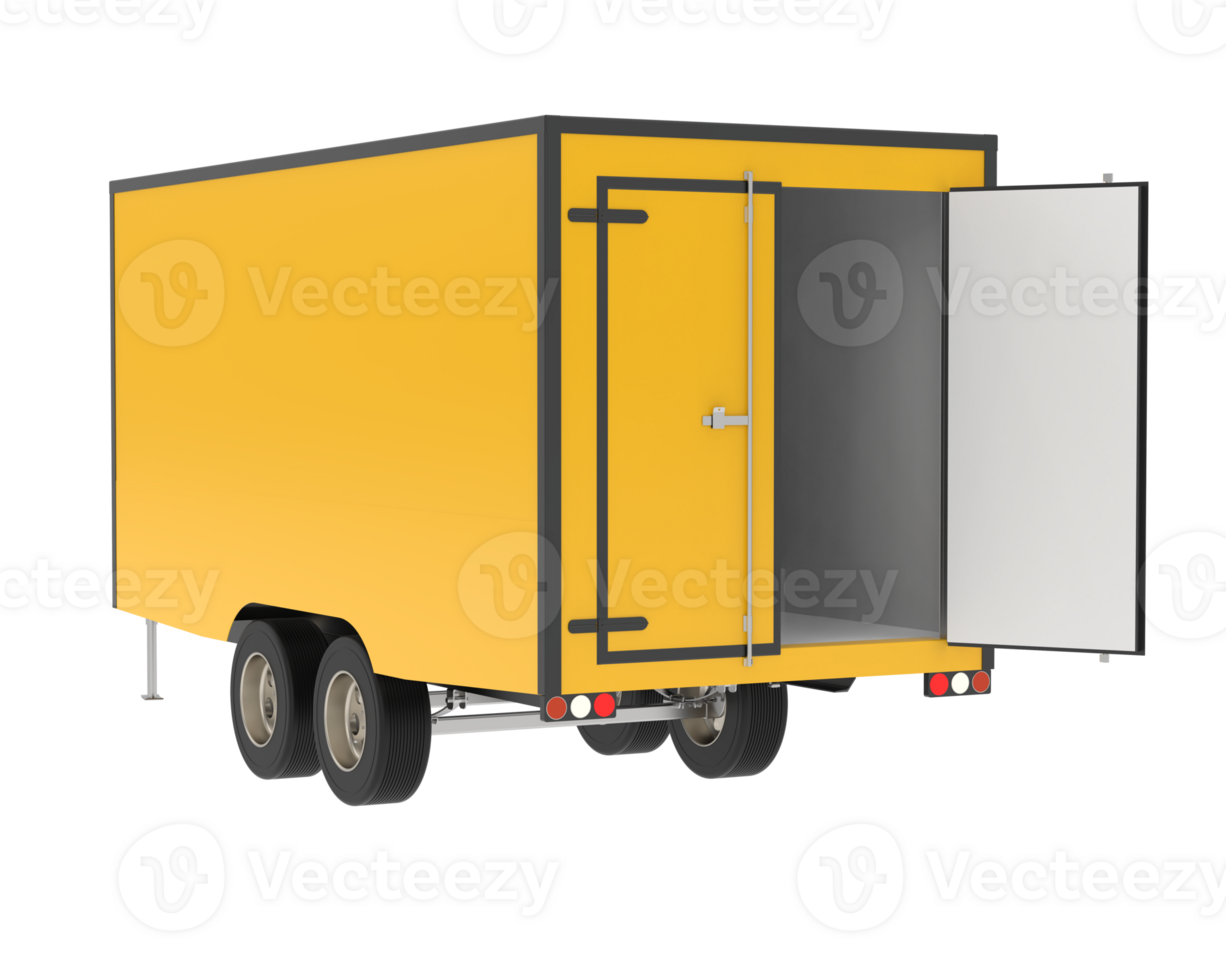 Refrigerated trailer isolated on background. 3d rendering - illustration png