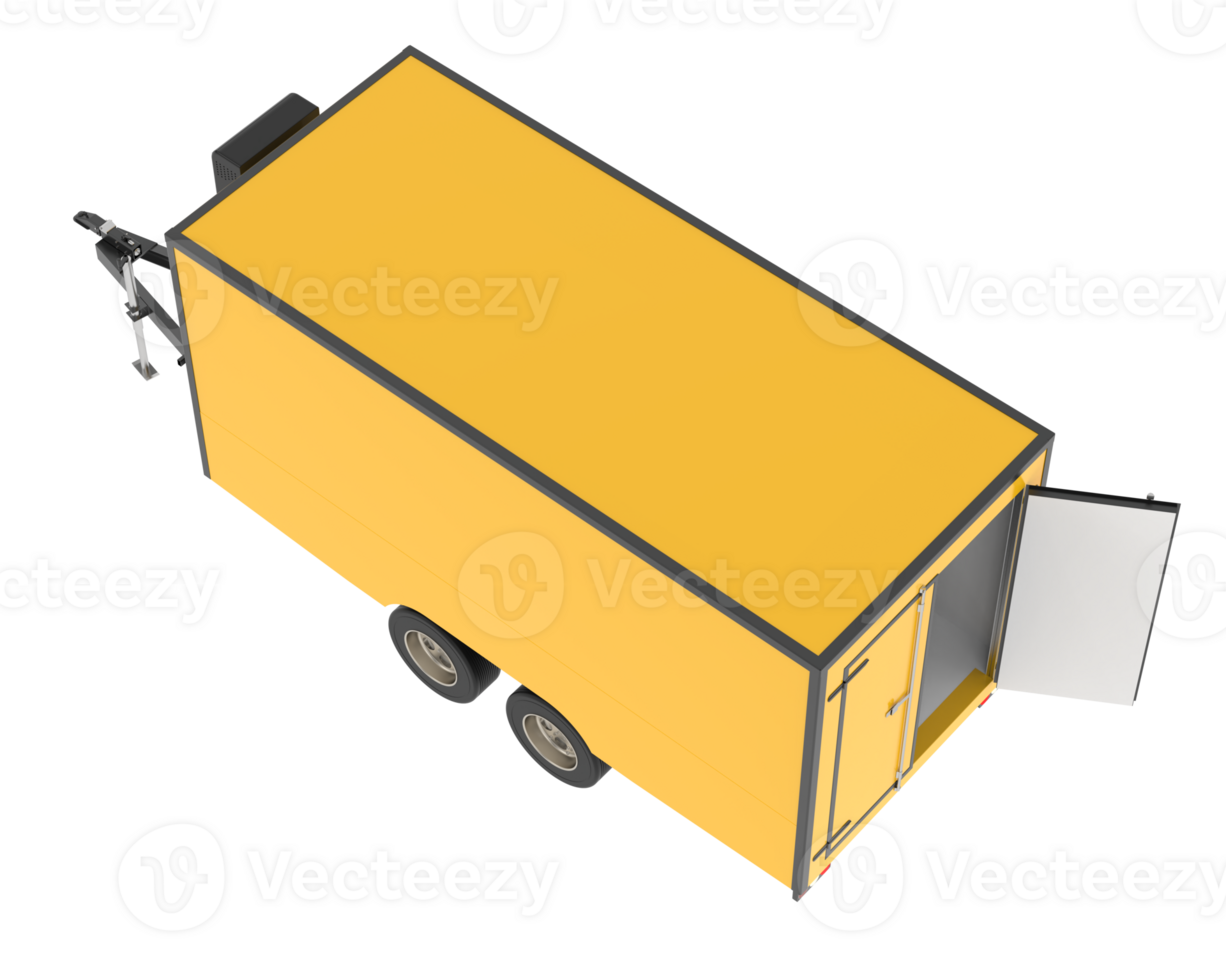 Refrigerated trailer isolated on background. 3d rendering - illustration png