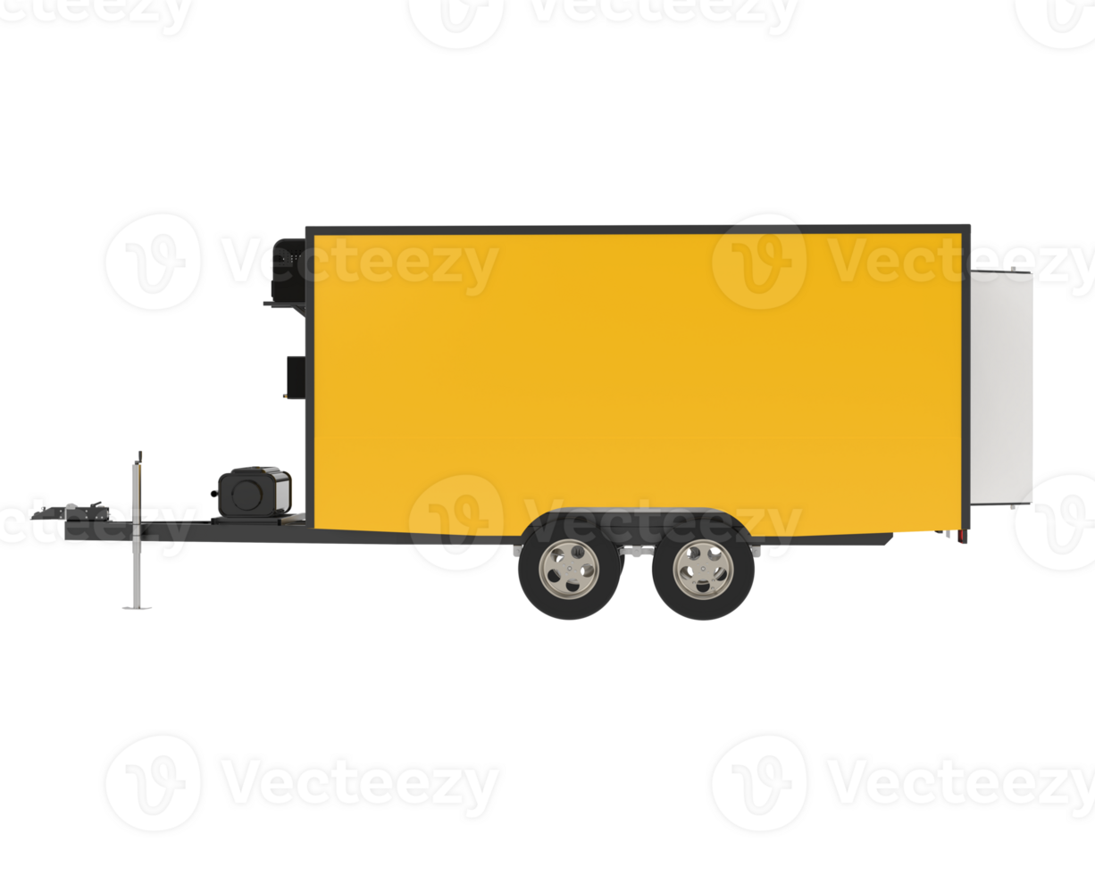 Refrigerated trailer isolated on background. 3d rendering - illustration png