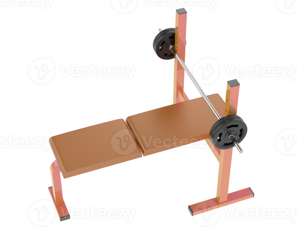 Bench press isolated on background. 3d rendering - illustration png