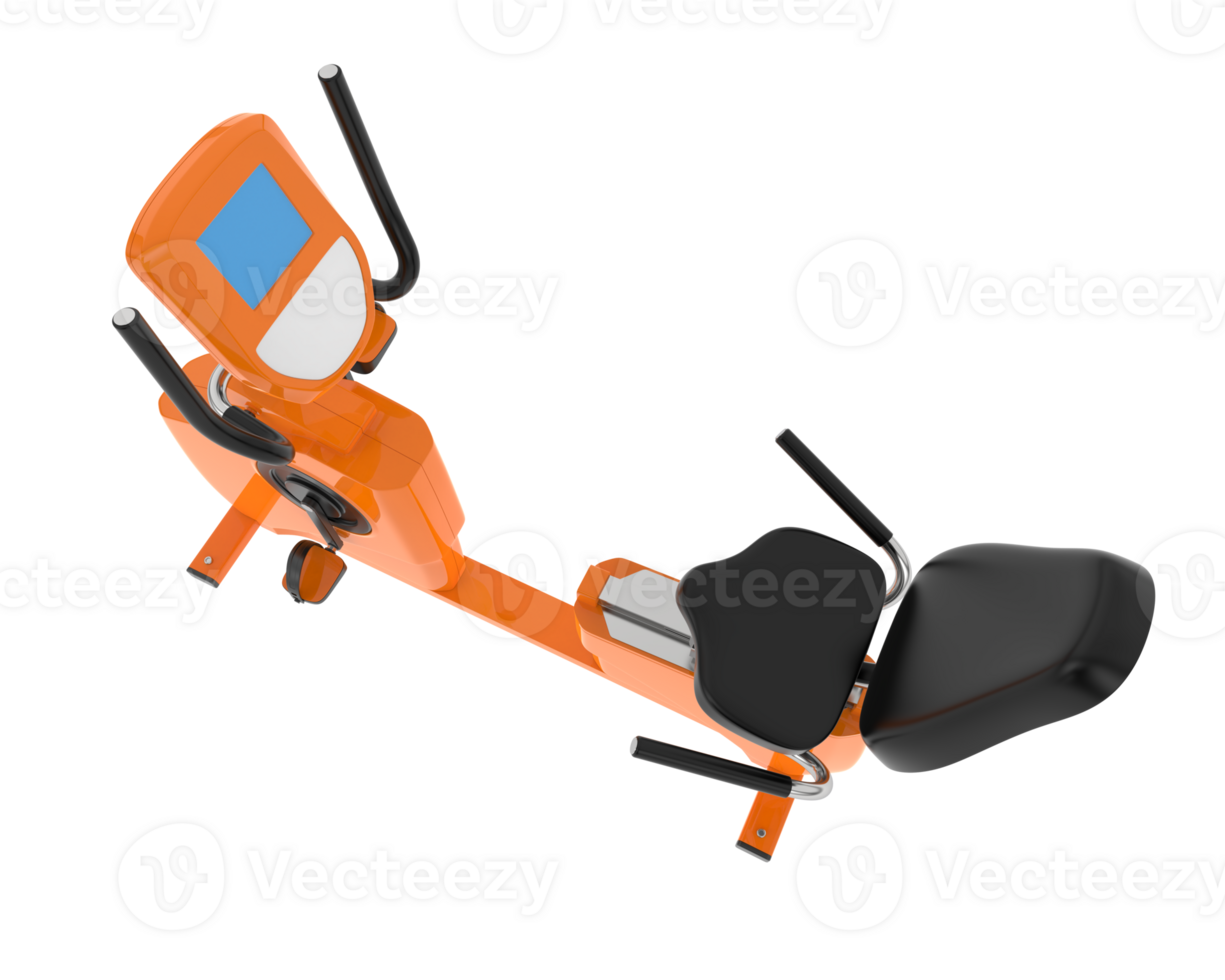 Horizontal bike for gym isolated on background. 3d rendering - illustration png