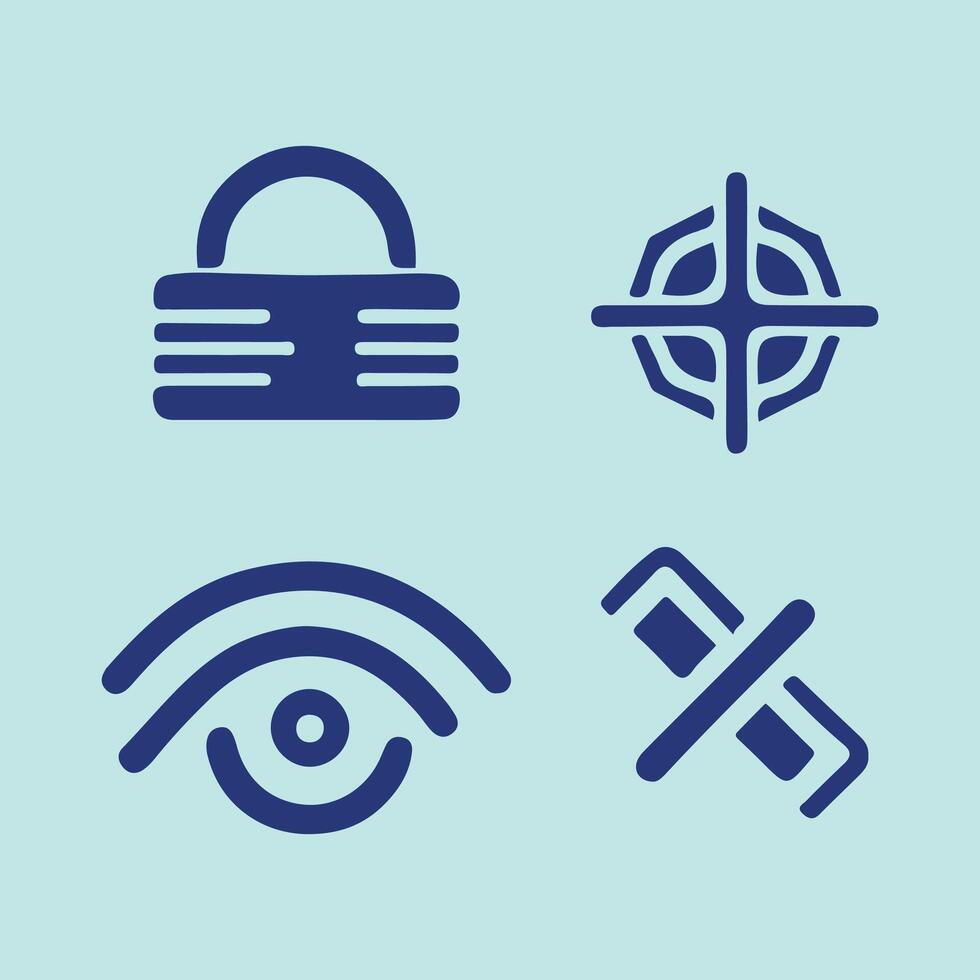User finger scan icon set. Fingerprint touch biometric id symbol. Modern account thumbprint identification security sign collection. User recognition scanner badge vector