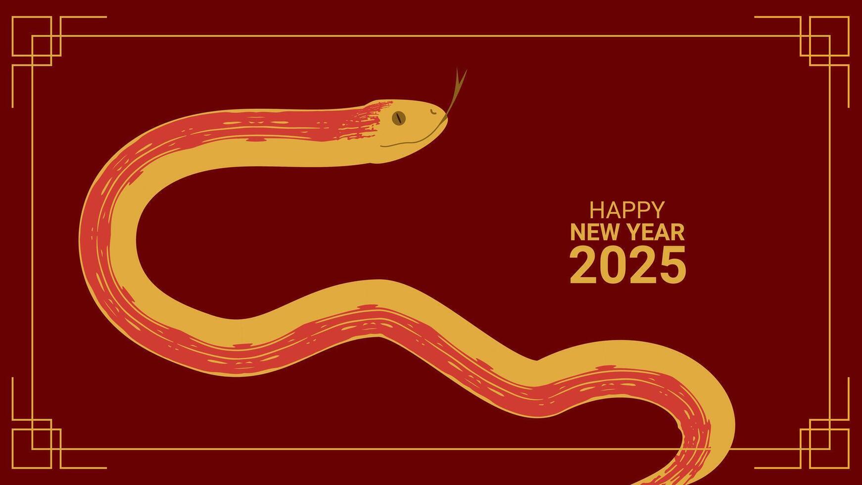 Year of Snake. Happy Chinese New Years Eve 2025. Lunar calendar. Banner