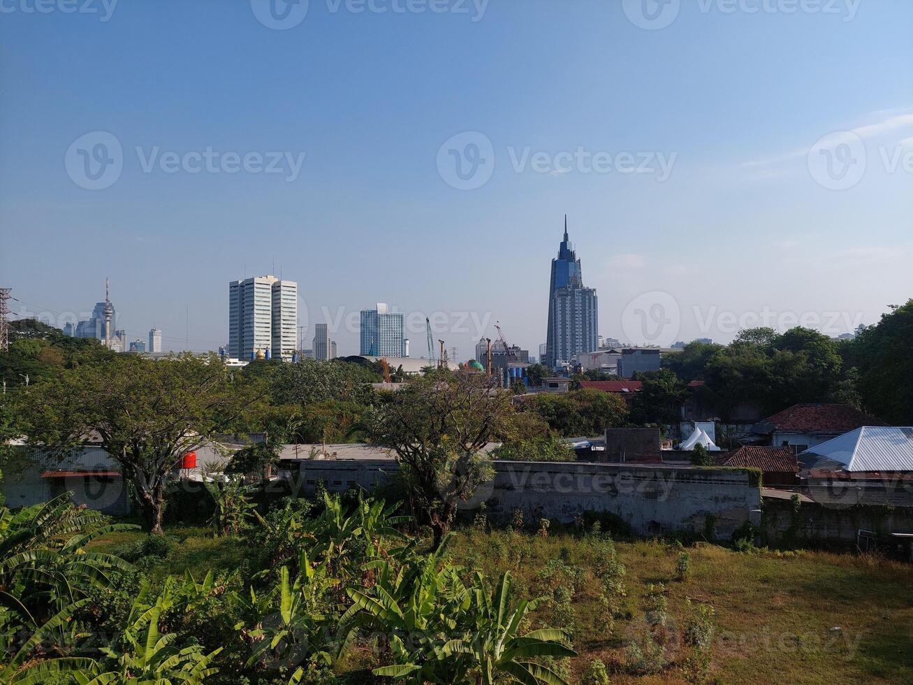 view from a height of clean air in a city photo