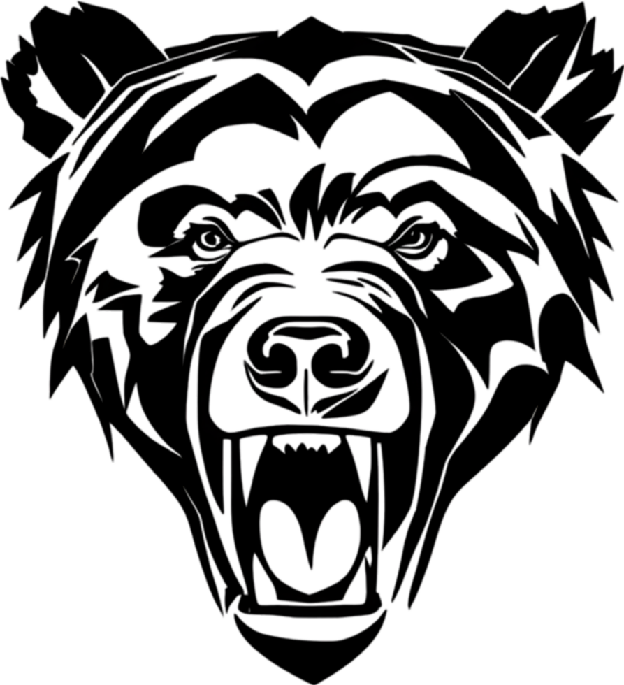Majestic bear silhouette, ideal for wildlife-themed decor and artistic expressions. AI-Generated. png
