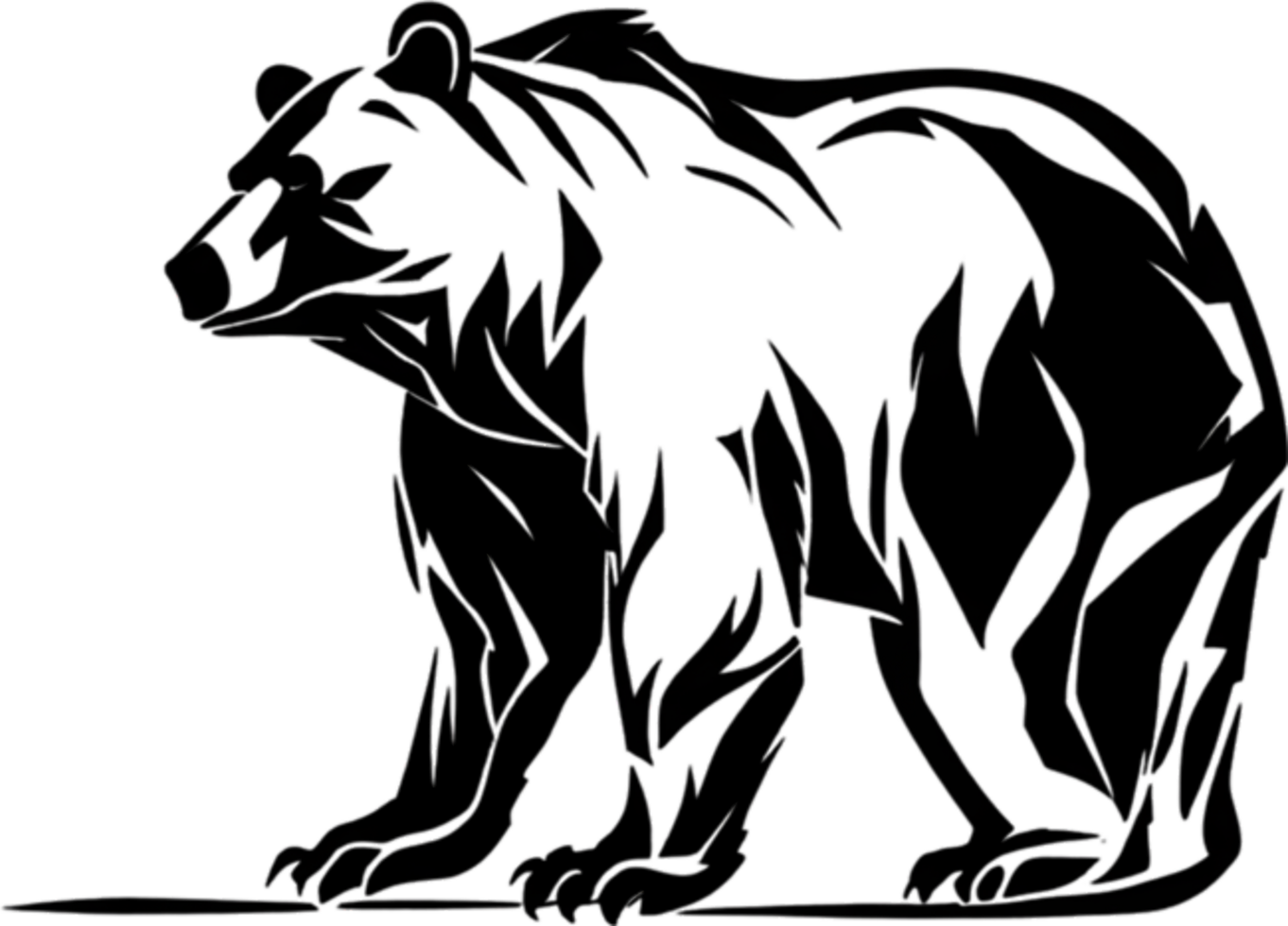 Majestic bear silhouette, ideal for wildlife-themed decor and artistic expressions. AI-Generated. png