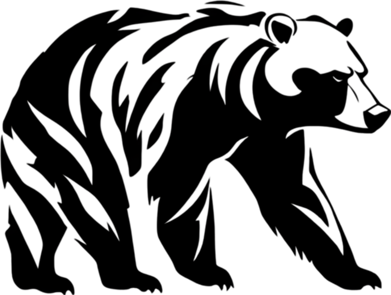 Majestic bear silhouette, ideal for wildlife-themed decor and artistic expressions. AI-Generated. png