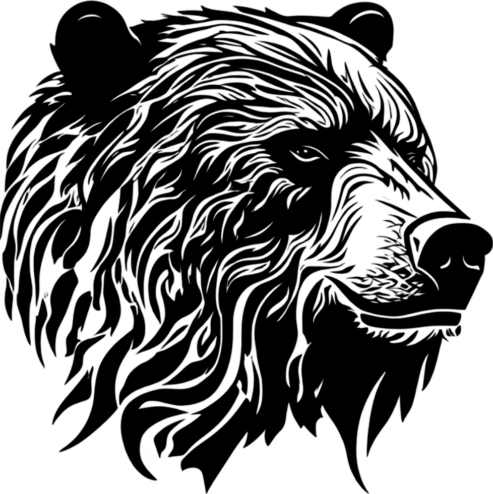 Majestic bear silhouette, ideal for wildlife-themed decor and artistic expressions. AI-Generated. png