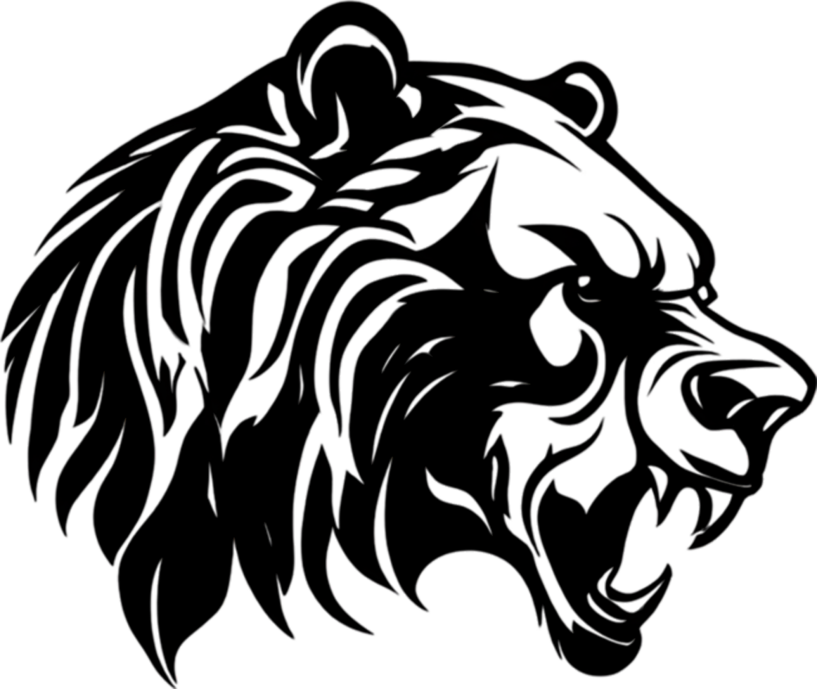 Majestic bear silhouette, ideal for wildlife-themed decor and artistic expressions. AI-Generated. png