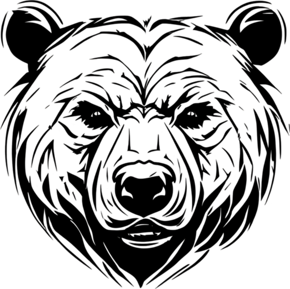 Majestic bear silhouette, ideal for wildlife-themed decor and artistic expressions. AI-Generated. png