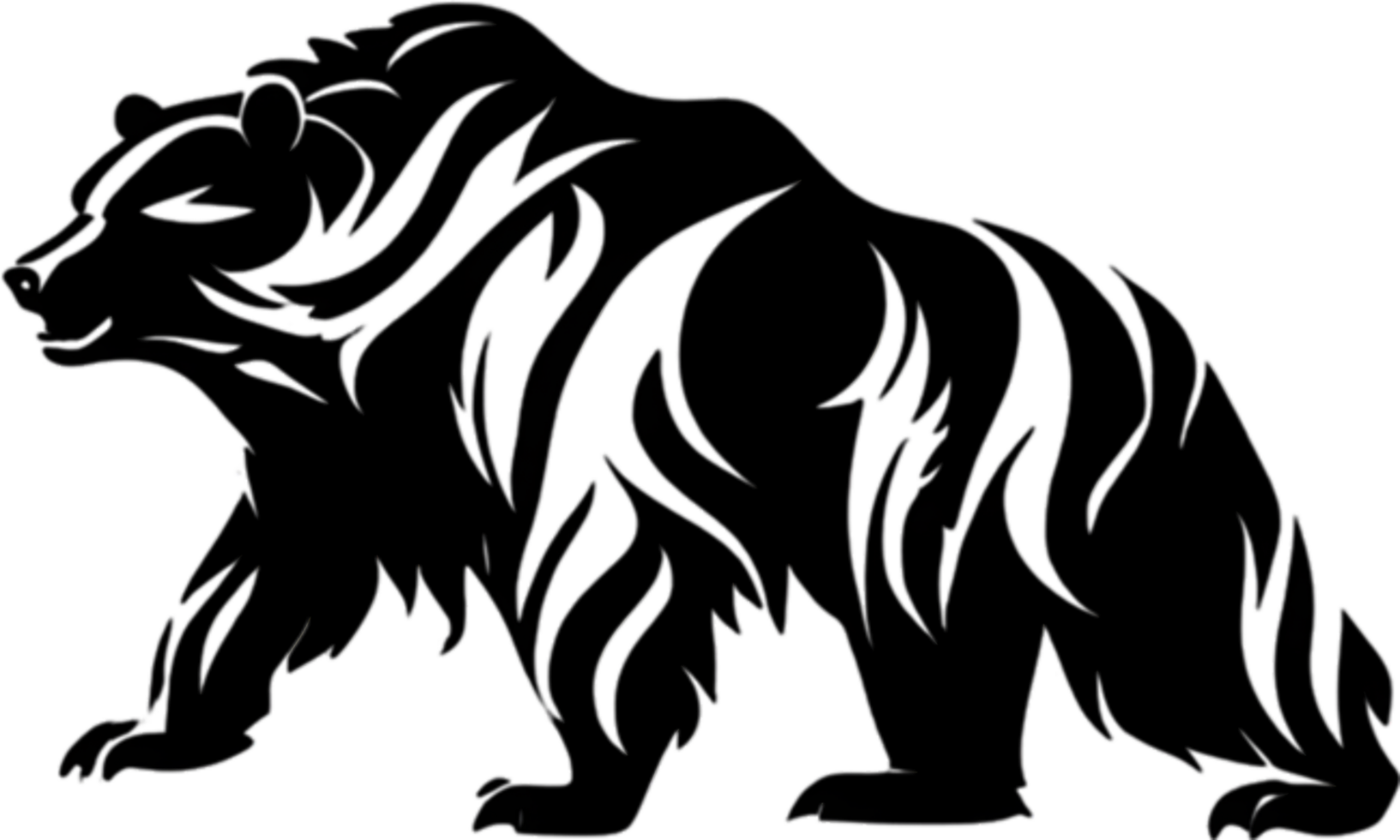 Majestic bear silhouette, ideal for wildlife-themed decor and artistic expressions. AI-Generated. png