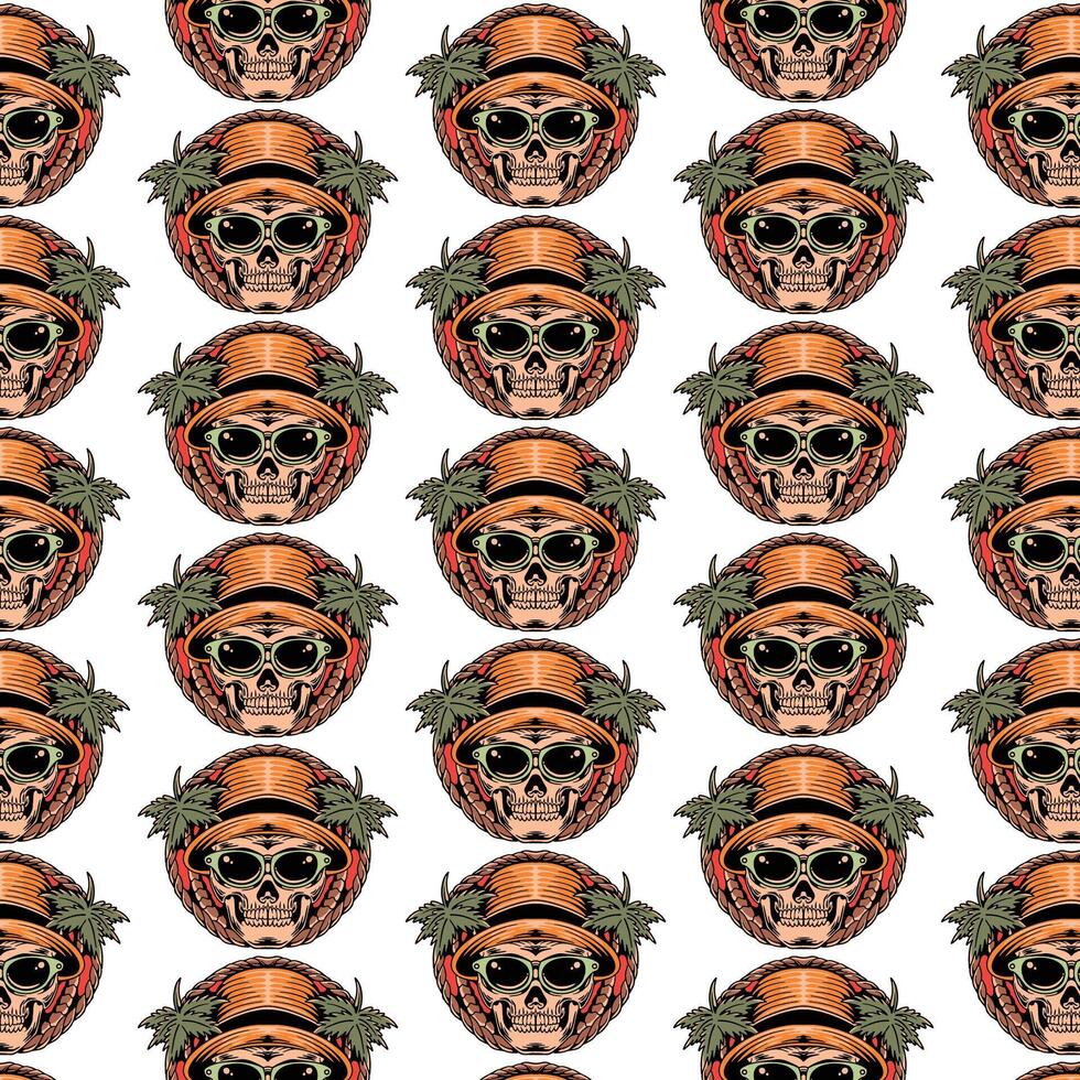 summer time tattoo pattern design vector