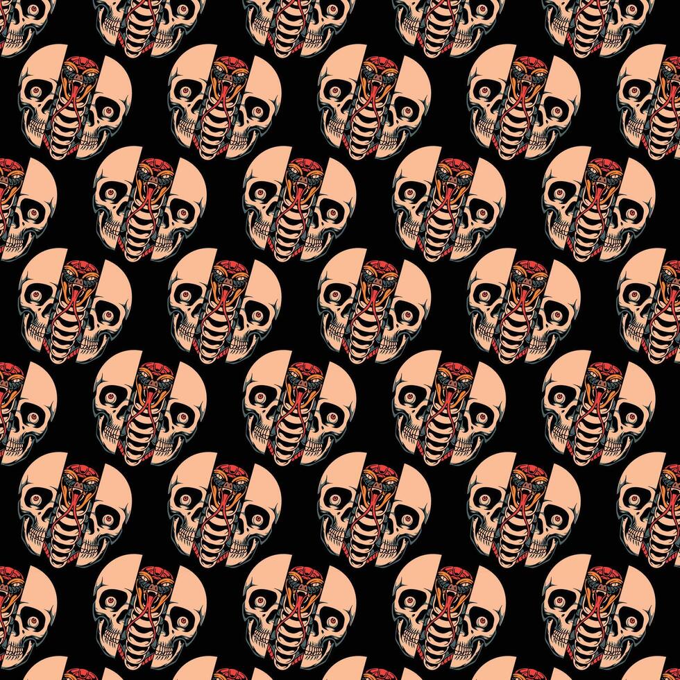 snake inside tattoo pattern design vector