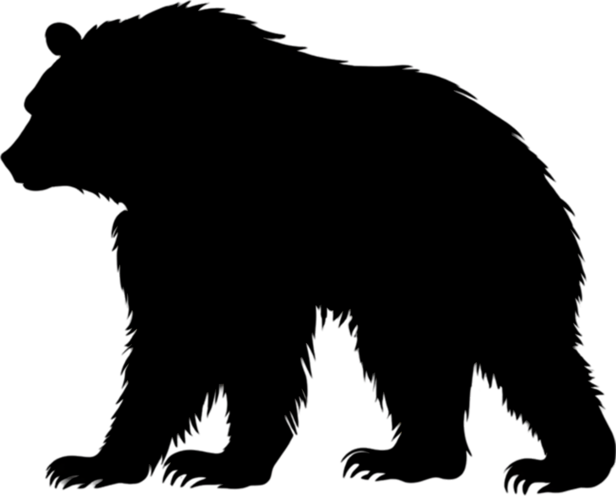 Majestic bear silhouette, ideal for wildlife-themed decor and artistic expressions. AI-Generated. png
