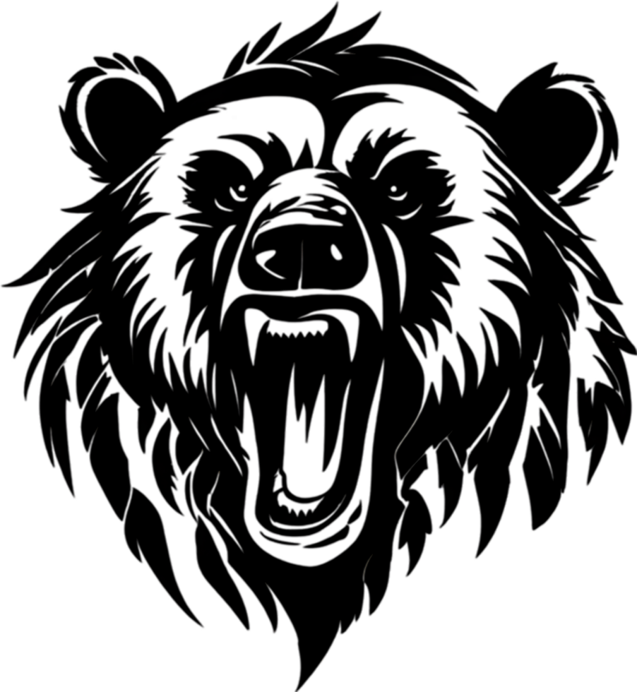 Majestic bear silhouette, ideal for wildlife-themed decor and artistic expressions. AI-Generated. png