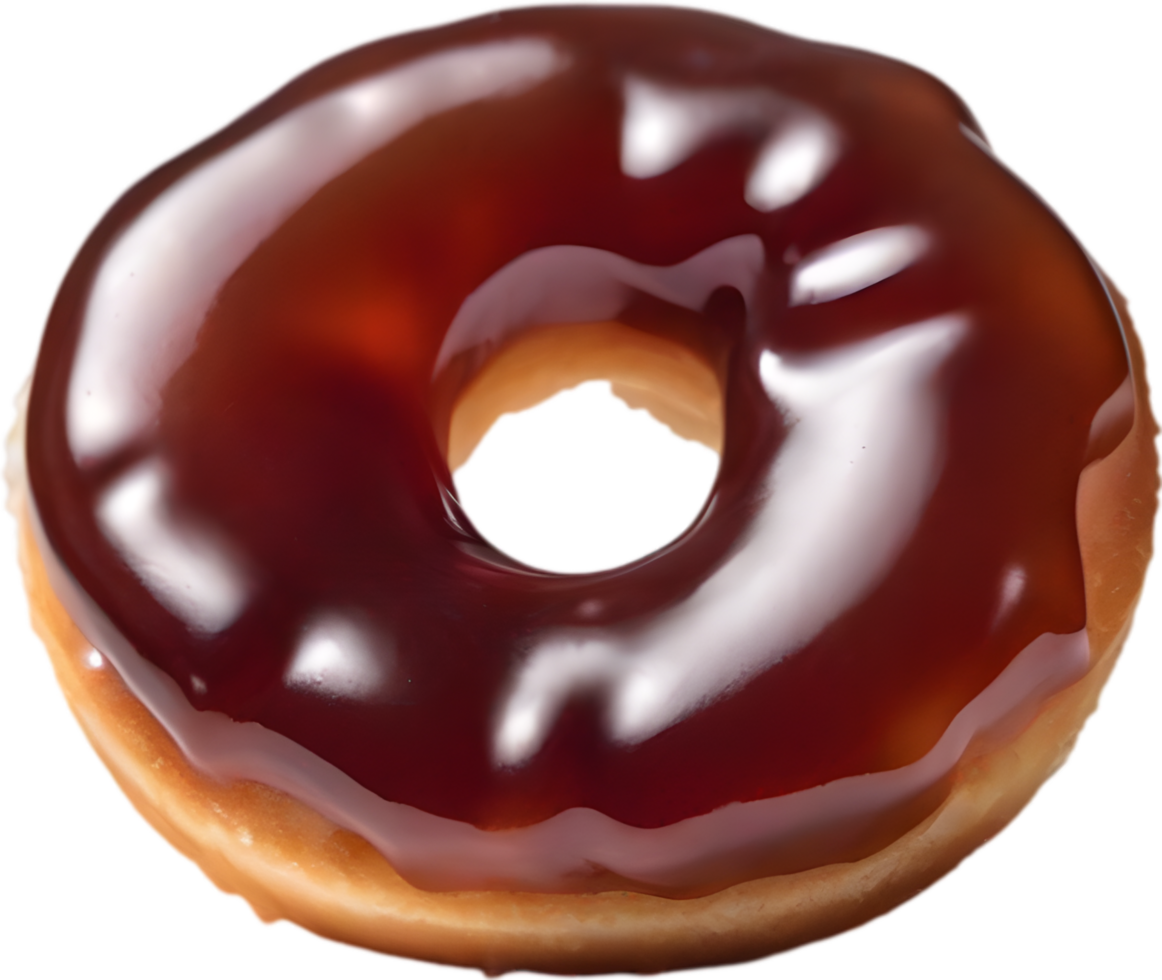 Indulge in the irresistible charm of a donut, featuring a lustrous topping that promises a delightful, decadent experience. AI-Generated. png