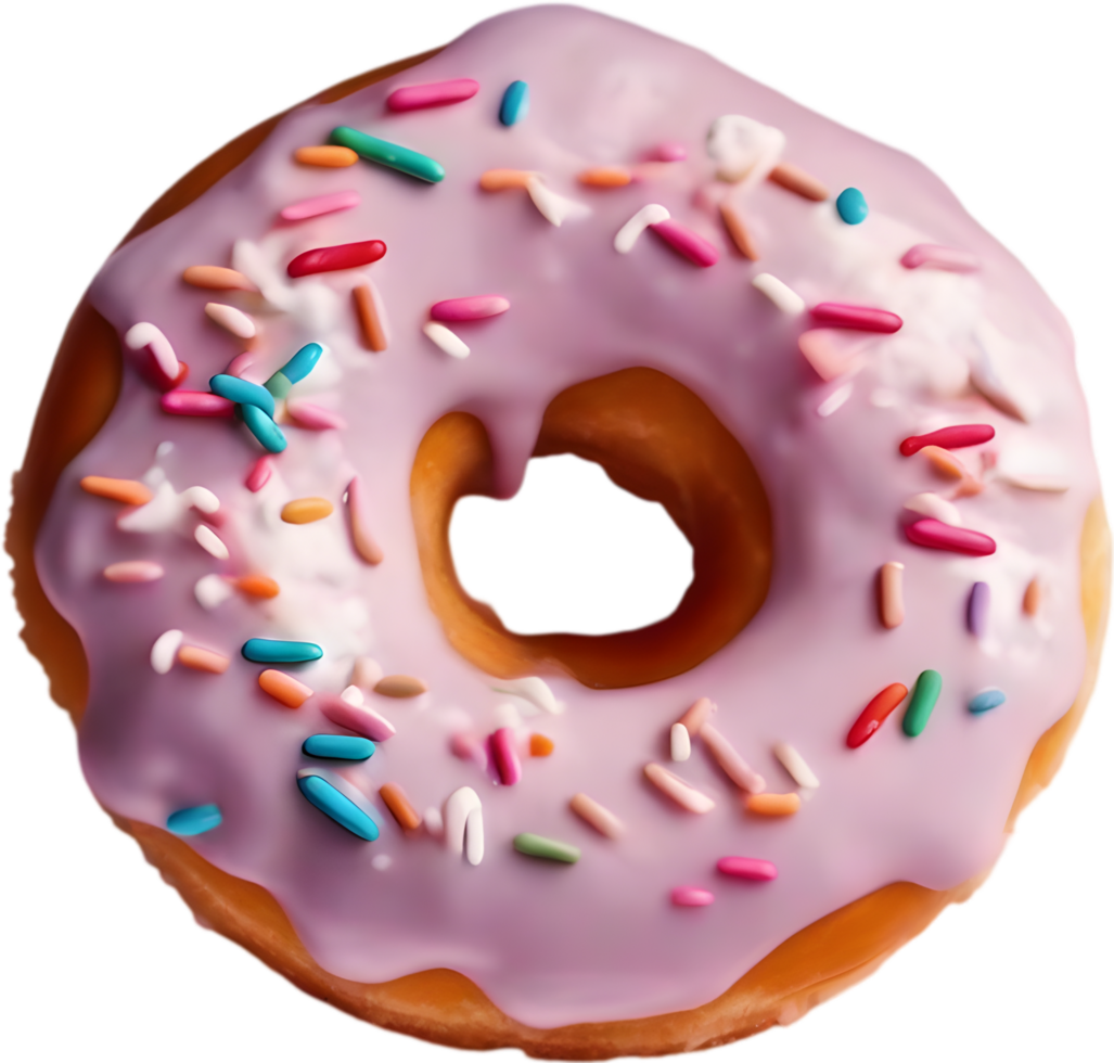 Indulge in the irresistible charm of a donut, featuring a lustrous topping that promises a delightful, decadent experience. AI-Generated. png