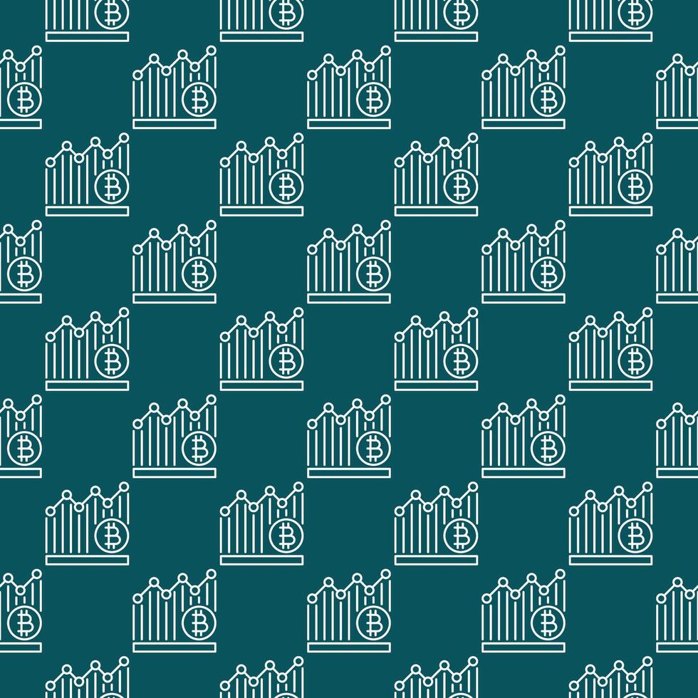 Bitcoin Cryptocurrency Graph Crypto Trading linear seamless pattern vector