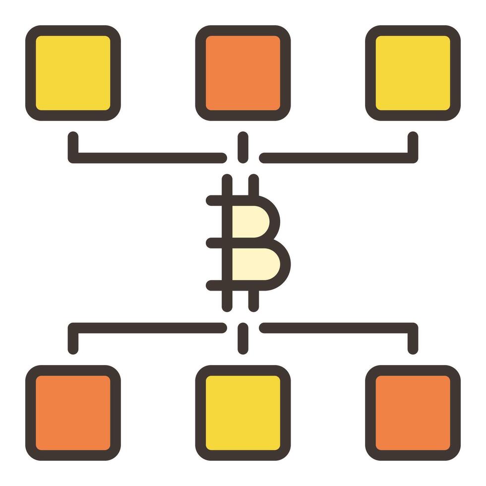 Decentralized Cryptocurrency Bitcoin Crypto colored icon or symbol vector