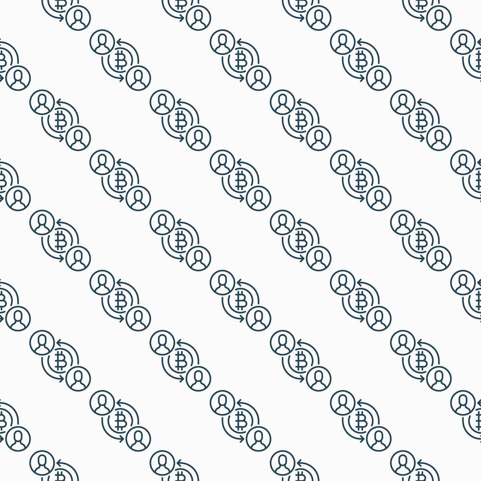 Cryptocurrency Payment Bitcoin Crypto thin line seamless pattern vector