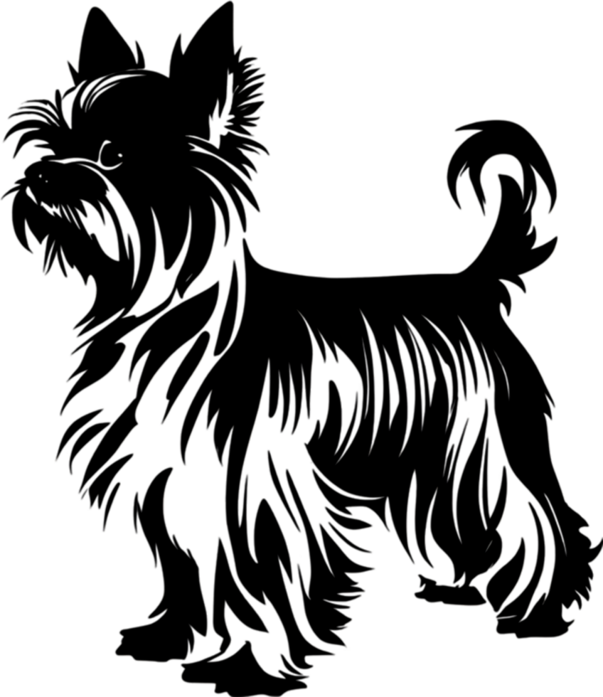A stencil clipart featuring the silhouette of a cute dog. Dog clipart in minimalist style. AI-Generated. png